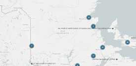 Screenshot of locations in Atlantic DataStream